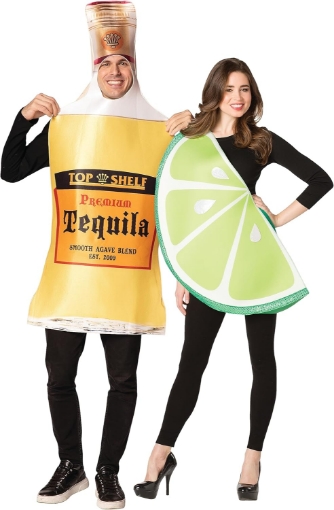 Picture of Rasta Imposta Tequila Bottle & Lime Slice Couples Costume Liquor Drink Dress Up Cosplay Costumes, Adult One Size
