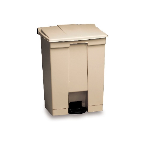 Picture of Rubbermaid Commercial Products Step-On Lid Trash Can, 12-Gallon, Beige, Hands-Free Sanitary Use Garbage Can for Medical Waste in Hospitals/Lab/Emergency/Patient Rooms