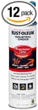 Picture of Rust-Oleum 203022-12PK Industrial Choice Inverted Solvent-Based Marking Spray Paint, 17 Oz, APWA Caution Blue, 12 Pack