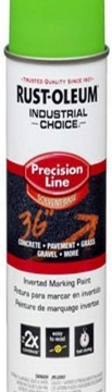 Picture of Rust-Oleum 203023 Industrial Choice Inverted Solvent-Based Marking Spray Paint, 17 Oz, Fluorescent Green