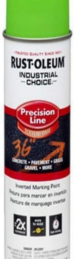 Picture of Rust-Oleum 203023 Industrial Choice Inverted Solvent-Based Marking Spray Paint, 17 Oz, Fluorescent Green