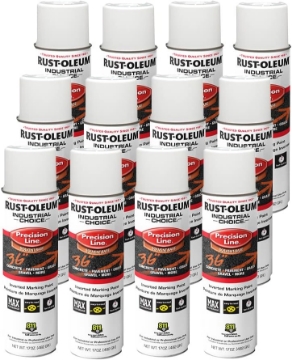Picture of Rust-Oleum 203030-12PK M1600/M1800 System Industrial Choice Precision Line Inverted Marking Paint 12-Pack, White