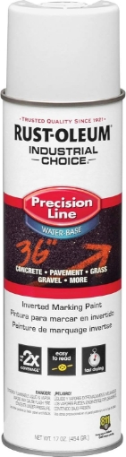 Picture of Rust-Oleum 203039 17 oz Industrial Choice Precision Line Inverted Marking Spray Paint, White