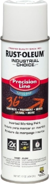 Picture of Rust-Oleum 203039-12PK Industrial Choice Inverted Water-Based Marking Spray Paint, 17 Oz, White, 12 Pack