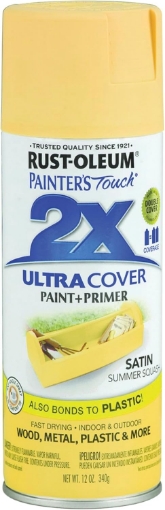 Picture of Rust-Oleum 334079 Painter's Touch 2X Ultra Cover Spray Paint, 12 oz, Satin Summer Squash