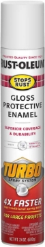 Picture of Rust-Oleum 334133 Stops Rust Turbo Spray System Spray Paint, 24 oz, Gloss White