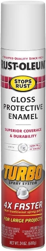 Picture of Rust-Oleum 334133 Stops Rust Turbo Spray System Spray Paint, 24 oz, Gloss White