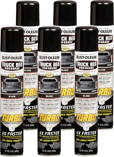 Picture of Rust-Oleum 340455-6PK Truck Bed Spray Turbo, 1.5 Pound (Pack of 6), Black, 144 Ounce