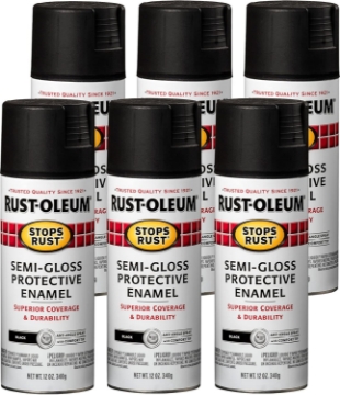 Picture of Rust-Oleum 7798830-6PK Stops Rust Spray Paint, Semi-Gloss Black, 12 Ounce (Pack of 6)