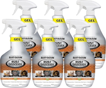 Picture of Rust-Oleum Rust Dissolver Trigger Spray Gel | Heavy-Duty Corrosion Remover for Metal Tools, Cars, Bikes, Grills, Bolts, Firearms & More | 32 oz | 6 Pack