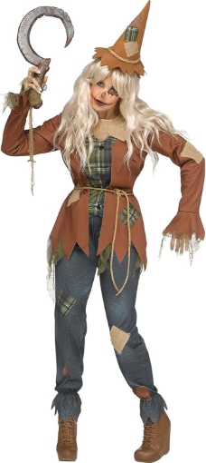 Picture of Scary Scarecrow Women's Costume | Scarecrow Costumes Medium/Large Multicolored