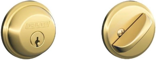 Picture of SCHLAGE B60 Single Cylinder Deadbolt C Keyway with 12287 Latch 10116 Strike Lifetime Brass Finish2