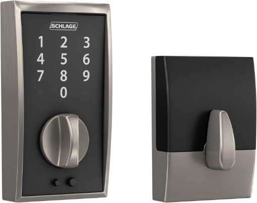 Picture of Schlage BE375 CEN 619 Touch Century Deadbolt, Electronic Keyless Entry Lock, Satin Nickel
