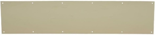 Picture of Schlage Lock Company SC8400PA3 6X34 H.B. Ives Kick Plate 6 x 34" Bright Brass Finish Aluminum For Use On Wood Or Metal Doors