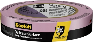 Picture of Scotch Delicate Surfaces Painters Tape, 0.94 in x 60 yd, Damage-Free Painting Prep, Protect Delicate Surfaces, UV & Sunlight Resistant, Solvent-Free Adhesive, Indoor Masking Tape, 1 Roll (2080EL-24E)