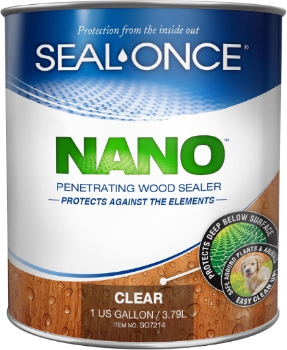 Picture of Seal-Once Nano Penetrating Wood Sealer - Premium Waterproof Sealant - 1 Gallon Clear Wood Sealant