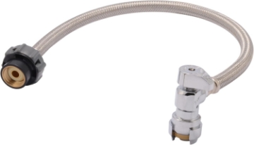 Picture of SharkBite 1/2 Inch Angle Stop x 1/2 Inch NPSM Click Seal Faucet Connector x 20 Inch, Push to Connect Brass Plumbing Fitting, PEX Pipe, Copper, CPVC, PE-RT, HDPE, 24657
