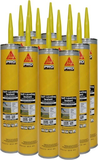 Picture of Sikaflex Self Leveling Sealant, Gray, Polyurethane with an Accelerated Curing Capacity for Sealing Horizontal Expansion Joints in Concrete, 29 fl. oz Cartridge, 12 Pack