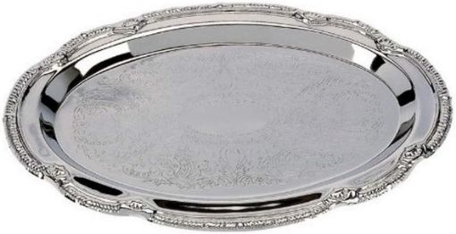 Picture of Silver Finish Serving Tray, 9 x 6 inches, 7 1/4 X 4 1/4 Serving Area