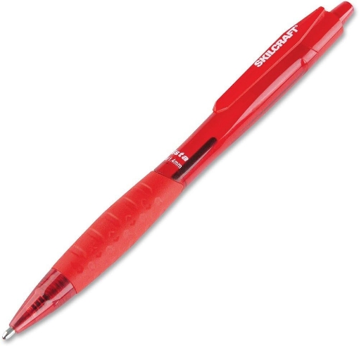 Picture of SKILCRAFT Ballpoint Pen, Retract, 1.4mm, 12/DZ, Red