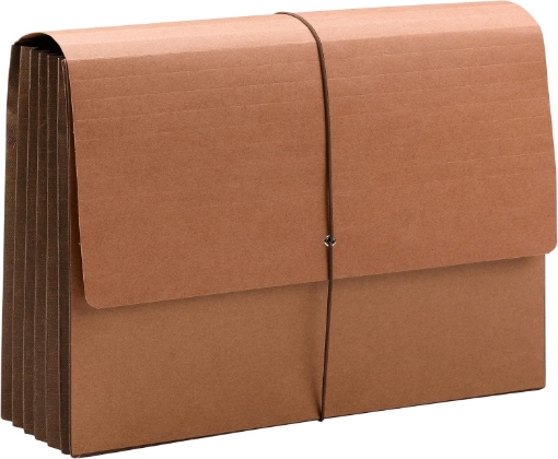 Picture of Smead TUFF Expanding File Wallet, 5-1/4" Expansion, Flap and Cord Closure, Extra Wide Legal Size, Redrope, 10 per Box (71166)