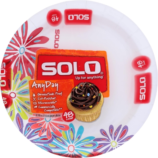 Picture of Solo 6 7/8" Heavy Duty Paper Plates, 48-Count Packages (Pack of 12)