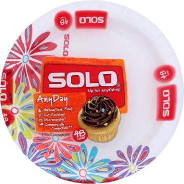 Picture of Solo 6 7/8" Heavy Duty Paper Plates, 48-Count Packages (Pack of 12)