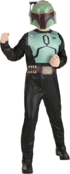 Picture of Star Wars Boba Fett Official Youth Halloween Costume - Printed Jumpsuit with Plastic Mask