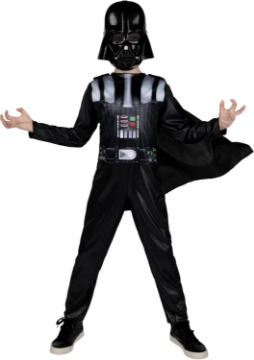 Picture of STAR WARS Darth Vader Official Youth Halloween Costume - Printed Jumpsuit with Cape and Plastic Mask