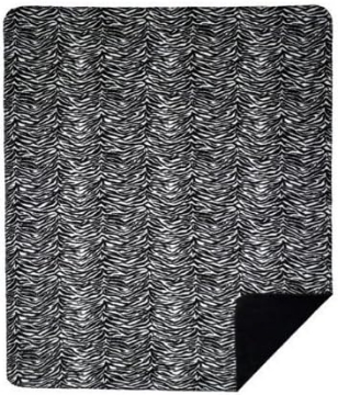 Picture of Sunbeam Denali Home Collection by Monterey Mills 60-Inch by 70-Inch Denali Double-Sided MicroPlush Throw, Zebra/Black