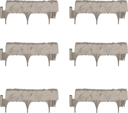 Picture of Suncast Water-Proof Landscape Design Border Decorative Natural Rock Stone Edging for Garden, Lawn, and Landscape Edging, Gray (6 Pack)