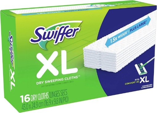 Picture of Swiffer Sweeper Dry Sweeping Pad Multi Surface Refills for X-Large Dusters Floor Mop, Unscented, 16 Count (Packaging May Vary)