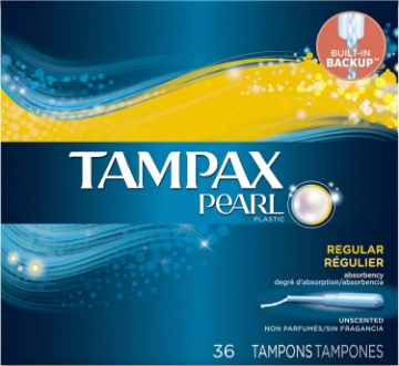 Picture of Tampax Pearl Plastic Regular Absorbency Unscented Tampons, 36 Count