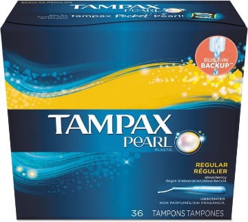 Picture of Tampax® Pearl Tampons, Regular, 36/Box, 12 Box/Carton