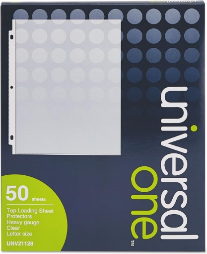 Picture of Universal 21128 Top-Load Poly Sheet Protectors, Heavy Gauge, Clear, 50/Pack