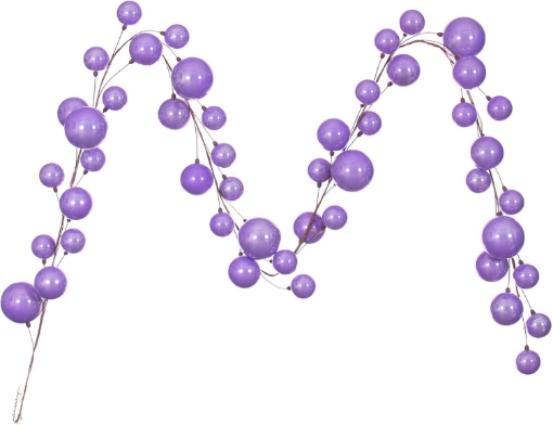 Picture of Vickerman 10' Lavender Pearl Branch Ball Wire Garland.