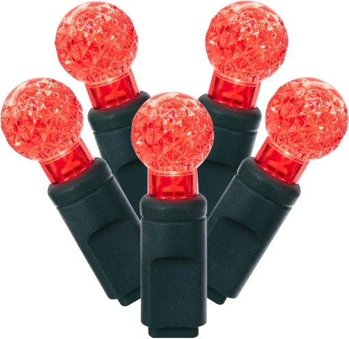 Picture of Vickerman 100 Light G12 LED Light Set Red Lights on Green Wire
