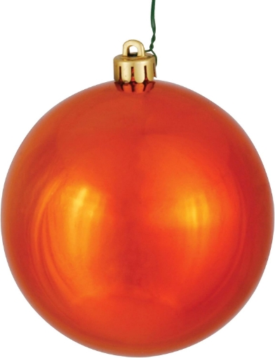 Picture of Vickerman 12" Burnish Orange Shiny Ball Ornament
