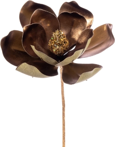 Picture of Vickerman 13" Artificial Copper Magnolia Pick 3/Bag. Includes Three Pieces per Bag.
