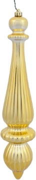 Picture of Vickerman 14" Shiny Finial Drop Ornament, Shatterproof Plastic, UV Resistant Christmas Tree Decoration, 2 Pack, Gold