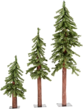 Picture of Vickerman 2' 3' 4' Natural Alpine Artificial Christmas Tree Set, Unlit - Christmas Tree Set