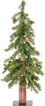 Picture of Vickerman 2' Alpine Artificial Christmas Tree, Warm White Dura-lit LED Lights - Faux Christmas Tree - Seasonal Indoor Home Decor