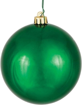 Picture of Vickerman 2.75" Christmas Ornament Ball, Emerald Shiny Finish, Shatterproof Plastic, UV Resistant, Holiday Christmas Tree Decoration, 12 Pack