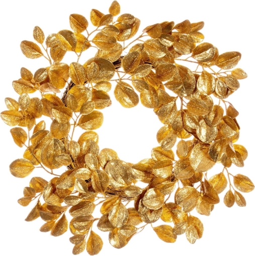 Picture of Vickerman 24" Gold Artificial Dogwood Glitter Wreath.