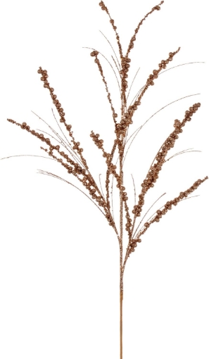 Picture of Vickerman 36" Rose Gold Berry Twig Glitter Spray, 6 per Bag.