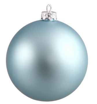 Picture of Vickerman 4" Baby Blue Matte Ball Ornament - 6 per Bag - Shatterproof and UV Resistant - Reliable and Durable - Ready to Hang - Unique Christmas Tree Ornaments - Unique Blue Ornament