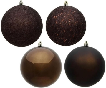 Picture of Vickerman 487730-10 Chocolate 4 Assorted Finish Ball Christmas Tree Ornament (Set of 4) (N592575DA)