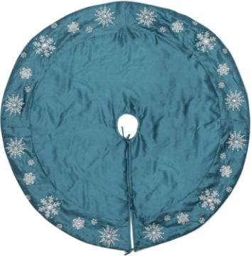 Picture of Vickerman 52" Teal Snowflake Christmas Tree Skirt
