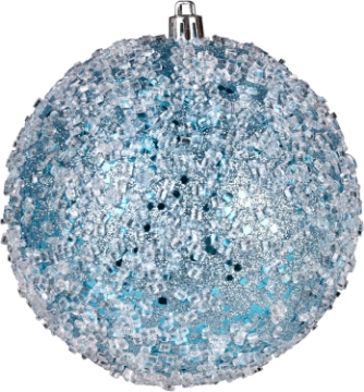 Picture of Vickerman 6" Baby Blue Glitter Hail Ball Ornament, 4 per Bag