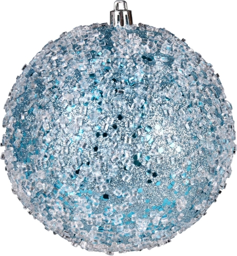 Picture of Vickerman 6" Baby Blue Glitter Hail Ball Ornament, 4 per Bag